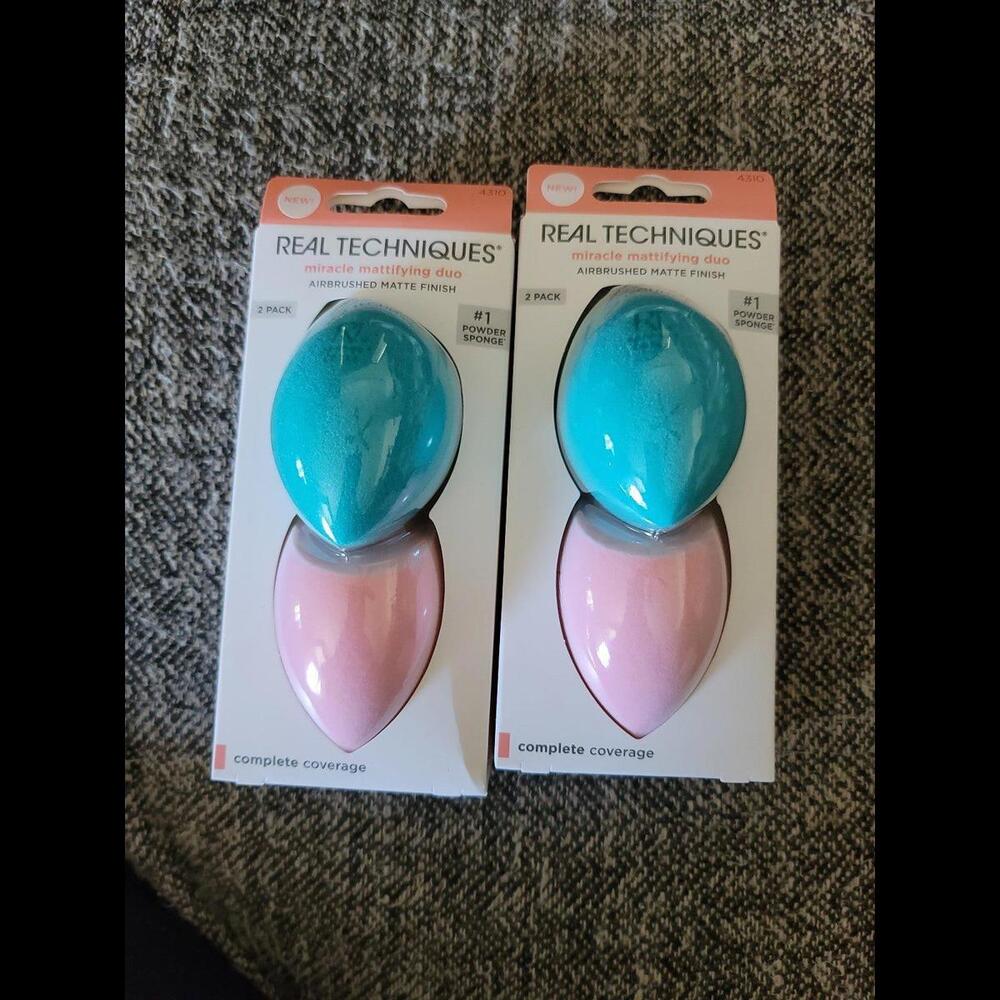 2x real techniques miracle mattifying duo sponges